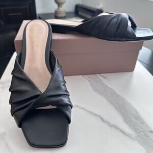 Gianvito Rossi Selene Sandal Nappa Black EU 39 (MSRP $895)